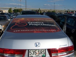 An example of using an employees car for advertising.